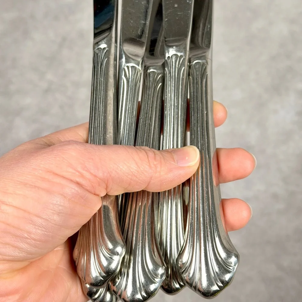 Gorham Grande Quintette Stainless Steel Dinner Knives Set of 5 Shell Design